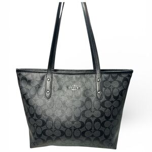Coach City Black and Gray City Tote !Missing Hang Tag!
